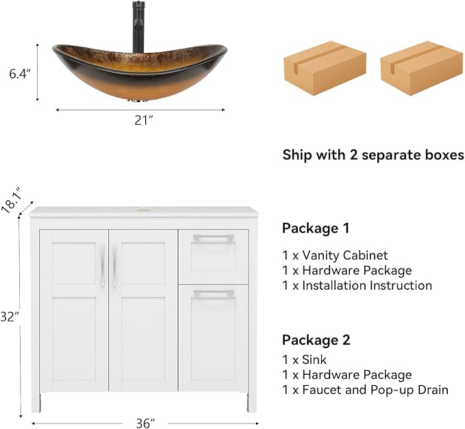 YOURLITE 36" Bathroom Vanity - Image 3