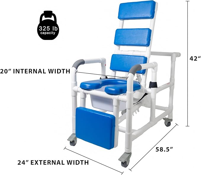 Reclining Rolling Shower Chair - Image 2