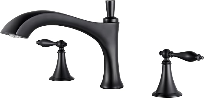 SITGES Antique-Inspired Brass Bathtub Faucet, 2-Handle Medium Arc Roman Tub by SITGES