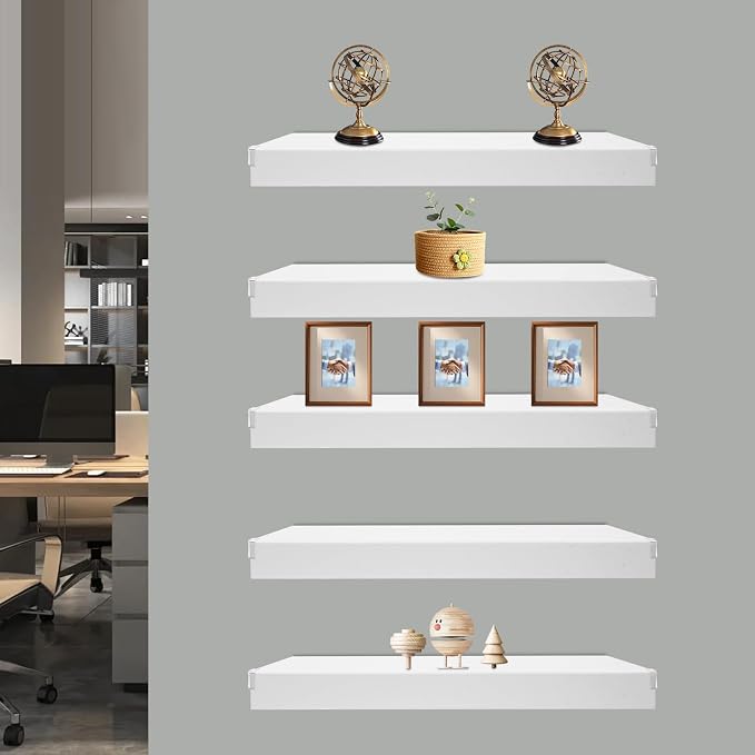 33 Inch Floating Shelves for Wall, 16 Inch Deep Hanging Shelf, Large Display & - Image 2