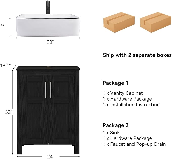 YOURLITE Bathroom Vanity with Sink - Image 3