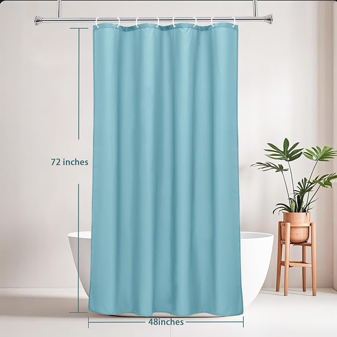 AooHome Stall Size 48x72 inch Shower Liner, Fabric Solid Color Bathroom Curtain - Image 8