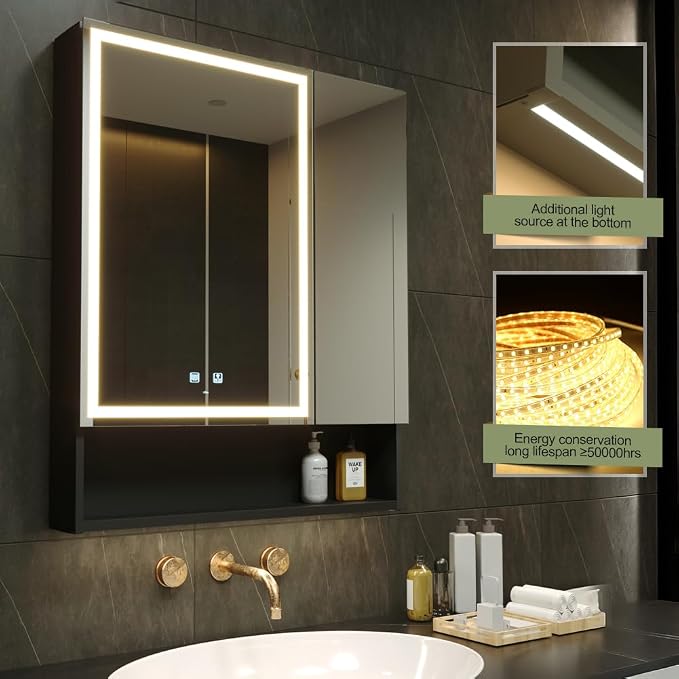 KWW LED Lighted Bathroom Medicine Cabinet - Image 5