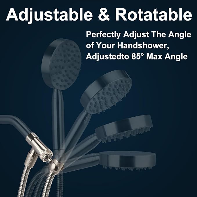 All Metal Shower Head Holder, Adjustable Handheld Shower Arm Bracket, Hand held - Image 3
