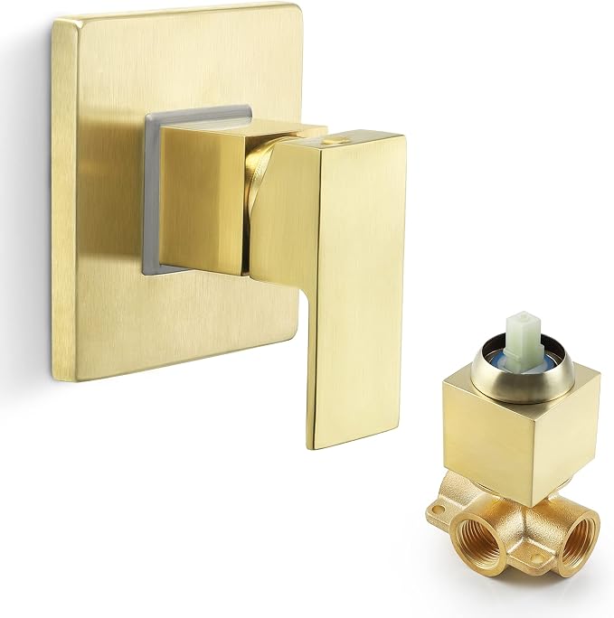 SKOWLL Shower Valve Kit Brushed Gold Shower Handle Valve Trim Kit, Wall Mount by SKOWLL