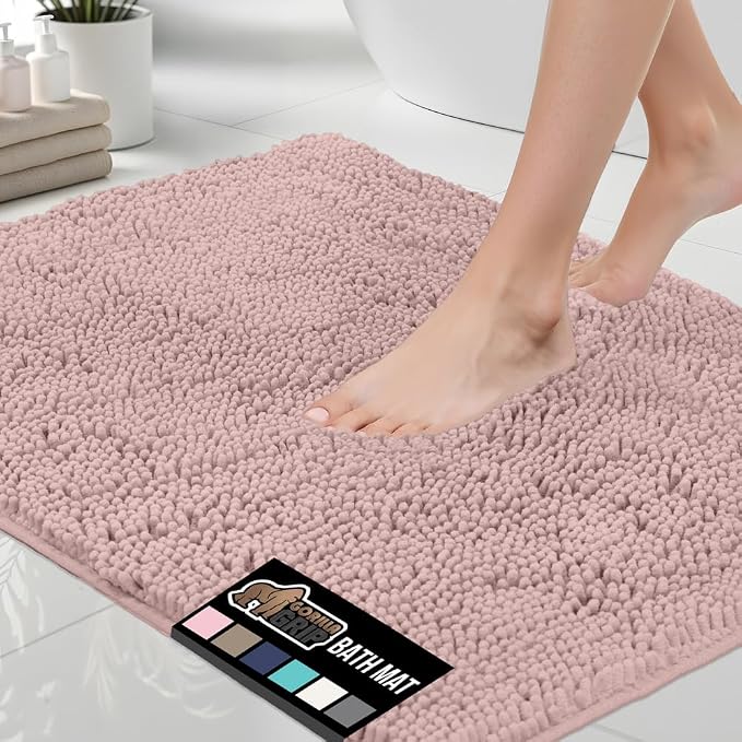 GORILLA GRIP Bath Rug Mat, Soft Absorbent Chenille, Quick Dry Microfiber Mats by GorillaGrip