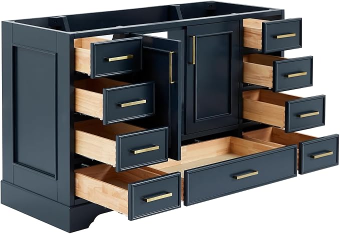 ARIEL Stafford 54" Midnight Blue Bathroom Vanity Base Cabinet, Single Sink - Image 5