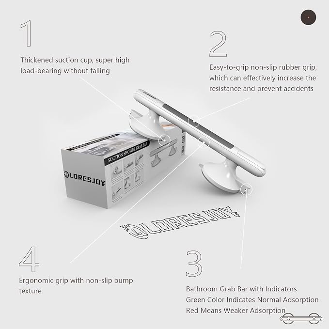 Shower Handles for Elderly Suction, Grab Bars for Bathtubs and Showers - Image 3