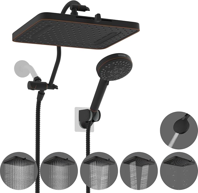 Hibbent cUPC Certified High Pressure 13'' Dual Shower Head Combo by Hibbent