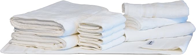 Mosobam Luxury Turkish 10pc Deluxe Bath Bundle Body Hand Face Towel and Mat by Mosobam