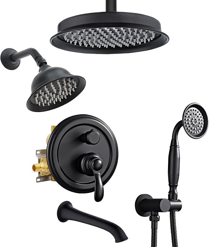 Dual Antique Shower Head System by Homekicen