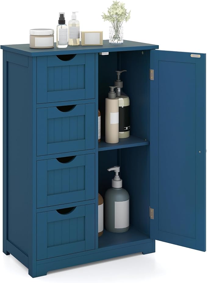 Tangkula Bathroom Floor Cabinet, Freestanding Storage Cabinet by TANGKULA