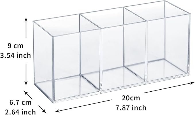 Clear Acrylic Silverware & Pen Organizer Caddy, Transparent Plastic Silverware - Image 2