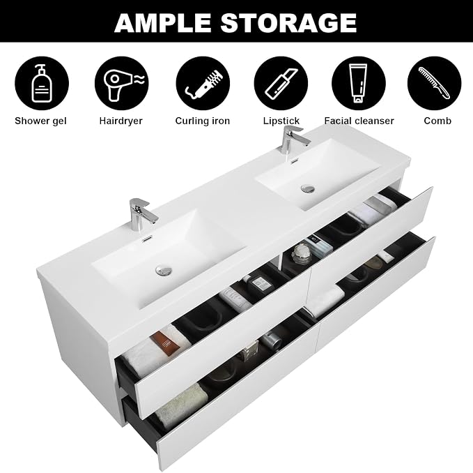 72" Floating Bathroom Vanity - Image 5