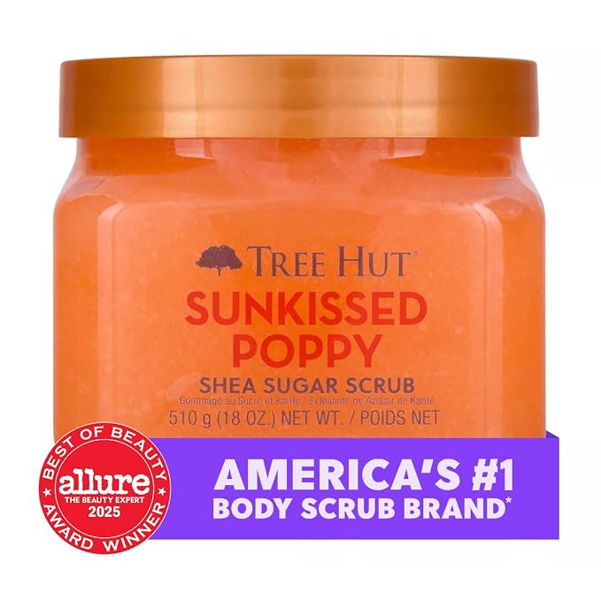 Tree Hut Sunkissed Poppy Shea Sugar Scrub, Exfoliating, Hydrating & - Image 3