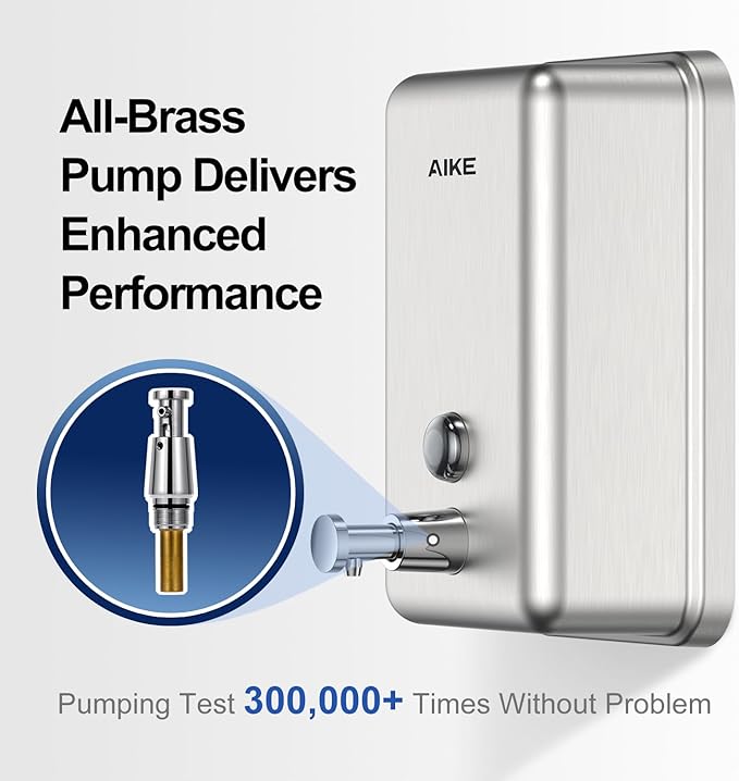 AIKE 37oz Surface Mount Stainless Steel Soap Dispenser - Image 4
