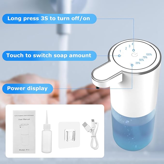 2 Pack Soap Dispensers, Automatic Foaming Soap Dispenser Touchless, - Image 2