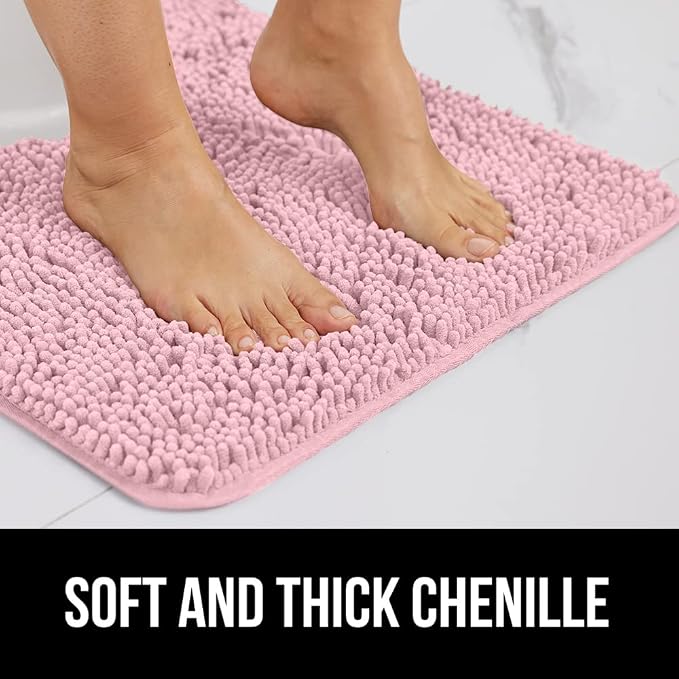 GORILLA GRIP Bath Rug Mat 44x26, Soft Absorbent Chenille, Quick Dry Microfiber - Image 3