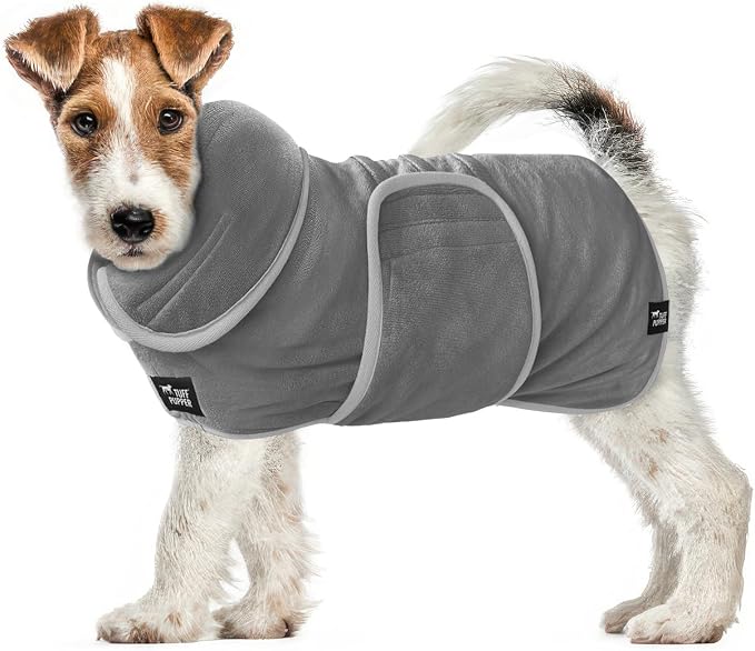 Tuff Pupper Fast Drying Dog Bath Robe | 800 GSM Plush Dog Towel by TuffPupper