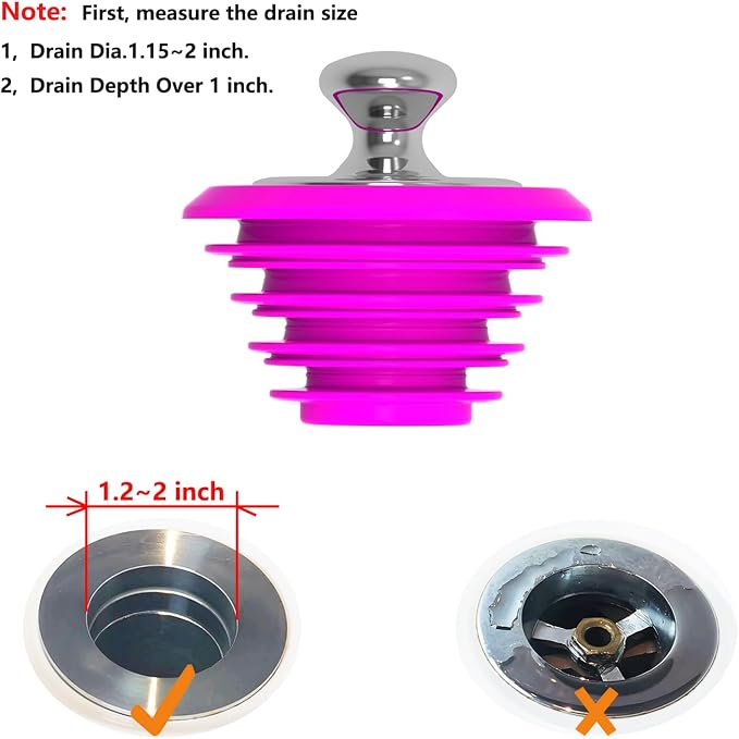 Bathtub Drain Stopper, Silicone Bathtub Stopper, Tub Stopper, Washbasin Drain - Image 7