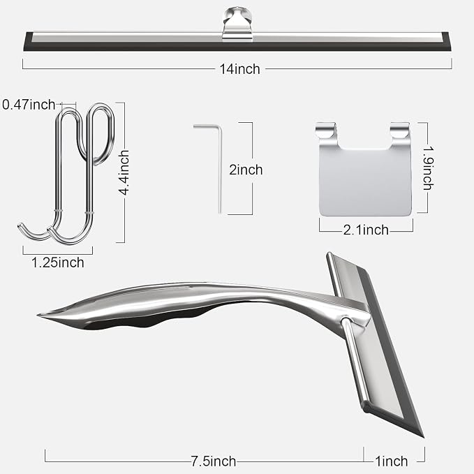 TOOVEM 14 Inch Shower Squeegee for Glass Doors, Car Windshield, Shower Cleaning - Image 3