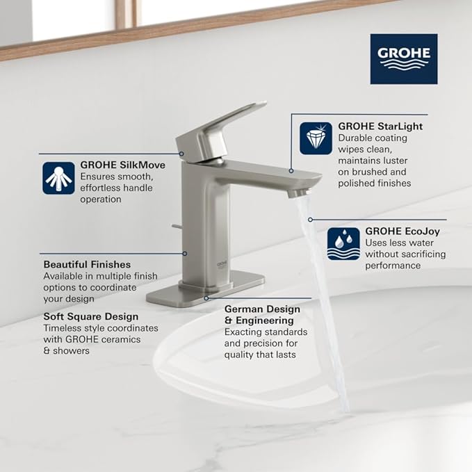 Grohe 101920GN00 Cubeo Single Hole Single Handle M-Size Bathroom Faucet - Image 3