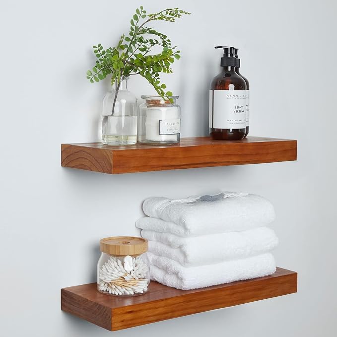Homeforia 18 inch Floating Shelf Oak, High End Solid Real Wood 18inch Long by Homeforia