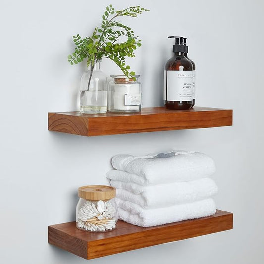 Homeforia 18 inch Floating Shelf Oak, High End Solid Real Wood 18inch Long by Homeforia