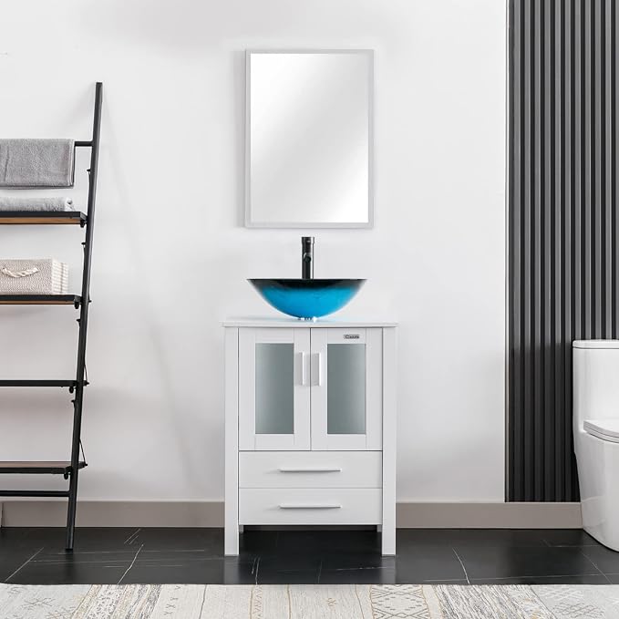 eclife 24" Modern Bathroom Vanity Sink Combo Freestanding Cabinet - Image 2
