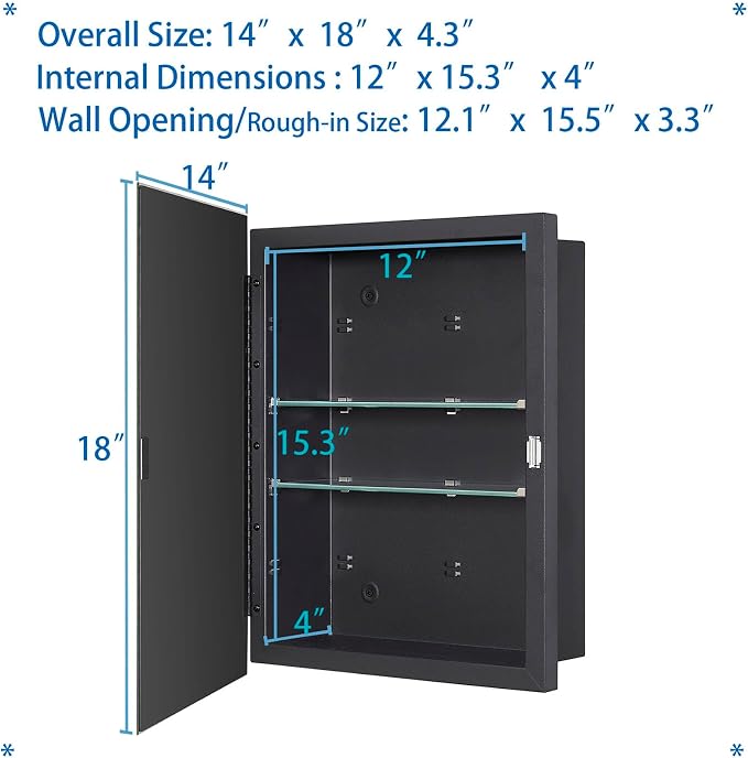 Black Bathroom Medicine Cabinet - Image 3