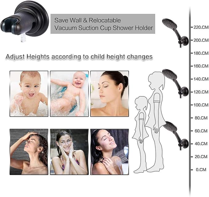 JiePai Vacuum Suction Cup Shower Head Holder, Adhesive Adjustable Suction - Image 5