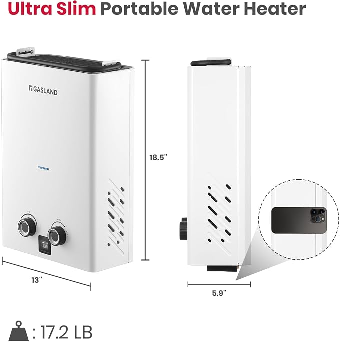 GASLAND Goshower 2.64GPM Outdoor Propane Tankless Water Heater 10L, Compact - Image 3