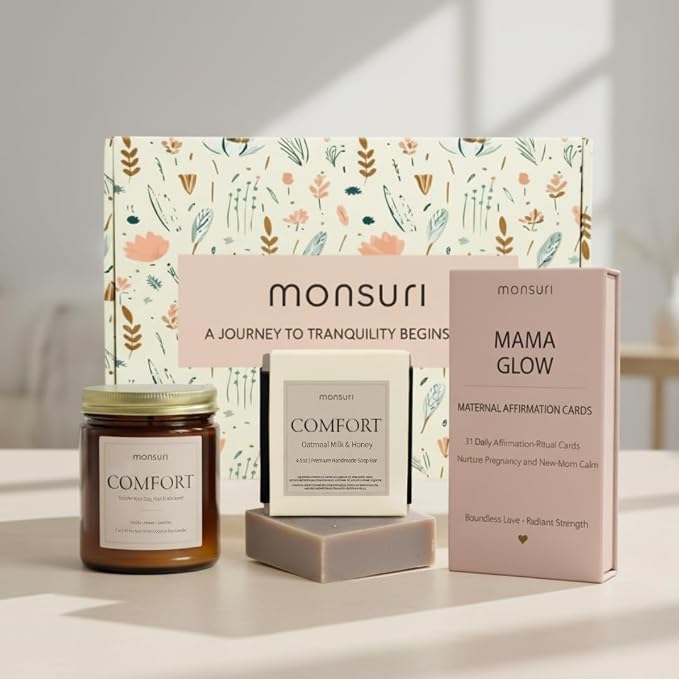 Pregnancy & Postpartum Gifts For Mom | 31 New Mom Affirmation Cards, Vanilla by Monsuri
