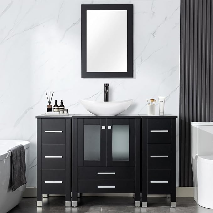 LUCKWIND 48" Bathroom Vanity Sink Combo, 24-inch Main Cabniet by LUCKWIND