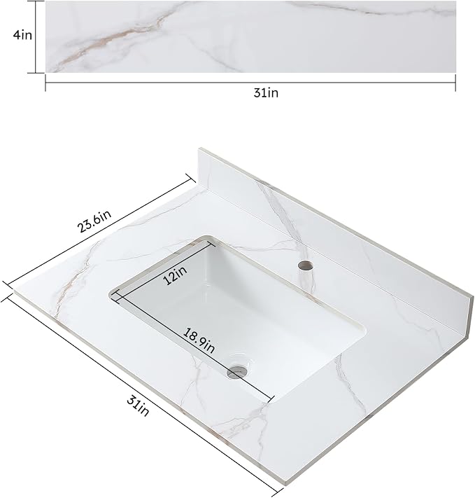 Montary 31"x 22" Bathroom Vanity Top - Image 7