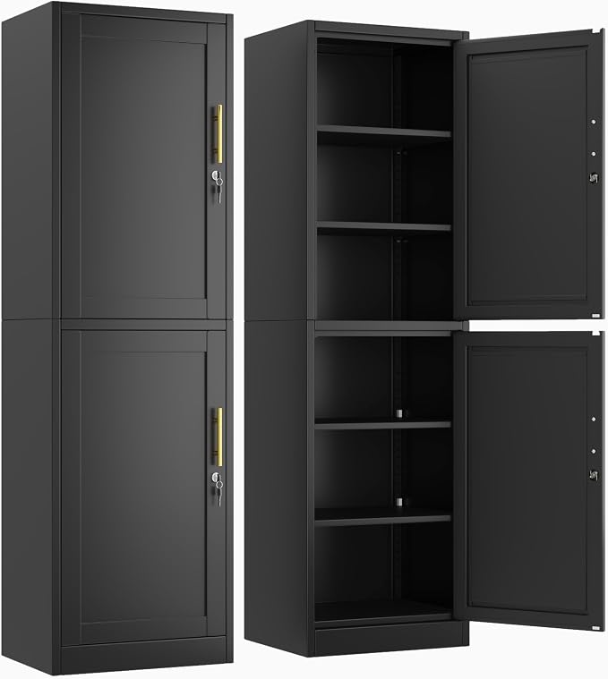 Metal Locker Tall Narrow Storage Cabinet, Gym Home Office, Entryway and Hallway by Ckzbx