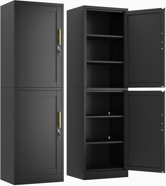 Metal Locker Tall Narrow Storage Cabinet, Gym Home Office, Entryway and Hallway by Ckzbx