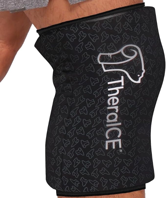 TheraICE Knee Ice Pack Wrap PRO Compression Sleeve, Reusable Gel Cold Packs by TheraICERx