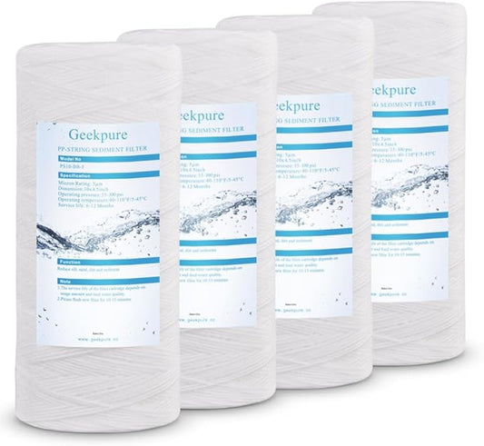 Geekpure 10 Inch String Wound PP Sediment Filter Cartridge by Geekpure