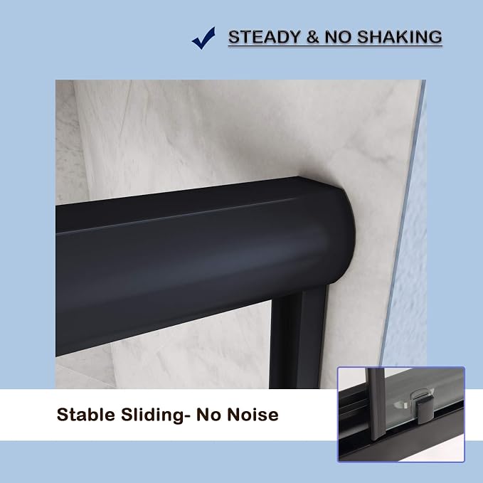 SUNNY SHOWER Bathtub Shower Door Glass Sliding Tub Door Semi-Frameless 1/4" - Image 8