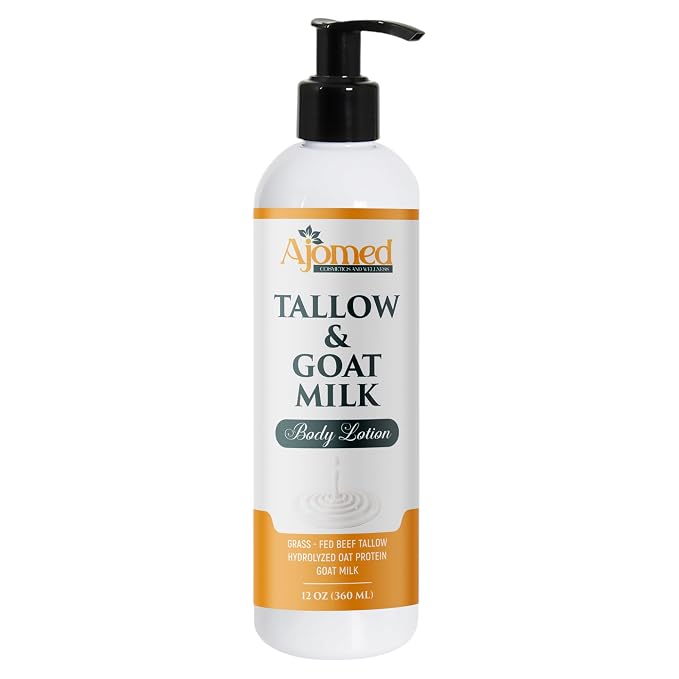 Tallow & Goat Milk Body Lotion for Sensitive Skin, Organic moisturizing Lotion by AJOMEDCOSMETICSANDWELLNESS