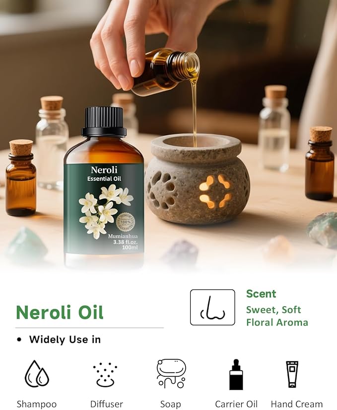 Mumianhua Neroli Essential Oil 100% Pure- Therapeutic Grade Orange Blossom Oil - Image 5