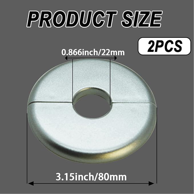 2 Pieces ABS Wall Split Flange Round Self-Adhesive Escutcheon Plate Cover - Image 2