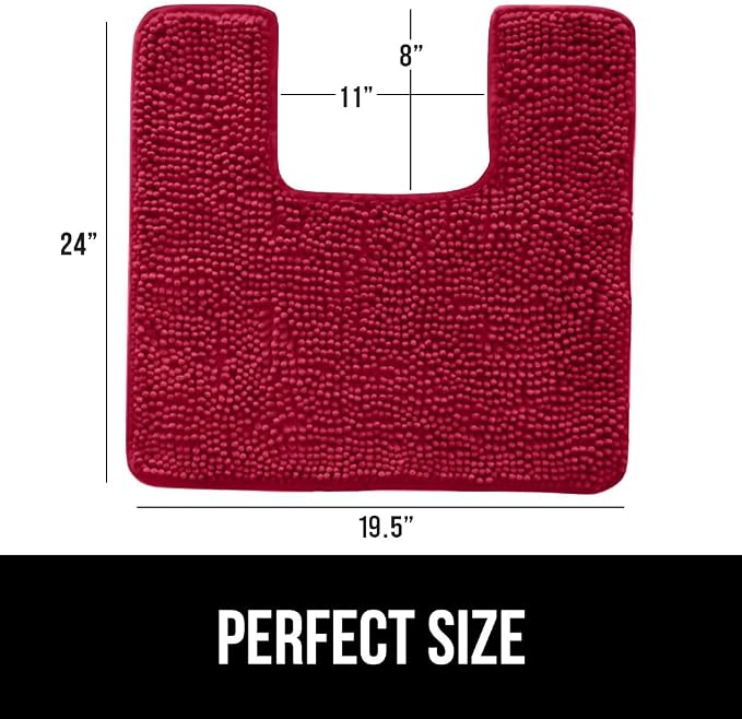GORILLA GRIP Plush Absorbent Shaggy Chenille Bath Rug Mat - Image 2