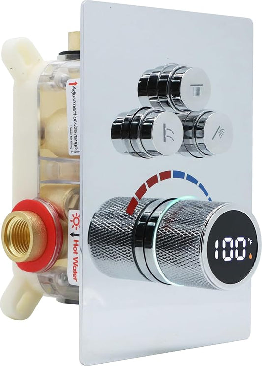 Digital Display Shower Valve Shower Valve 3 Way Shower Diverter Valve Shower by Backnets