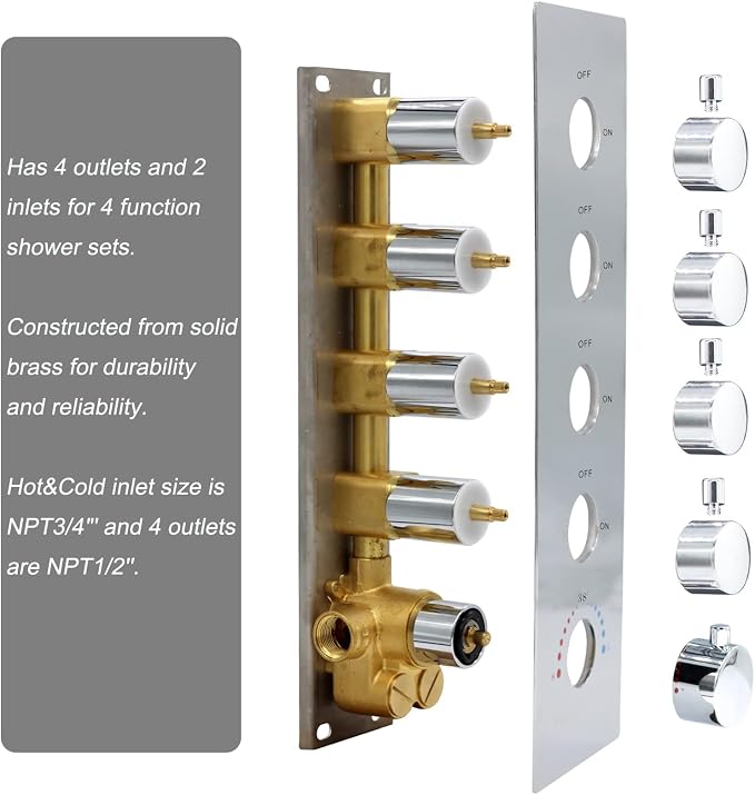 Thermostatic Shower System Chrome Shower Faucet Set - Image 5