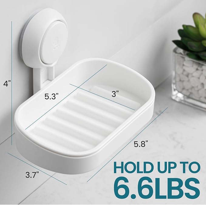 TAILI Soap Dish Soap Holder Suction Cup Powerful Vacuum Suction, Strong Bar - Image 3