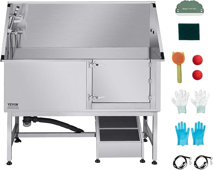 VEVOR Stainless Steel Dog Washing Station, Professional 62 inch Pet Grooming by VEVOR