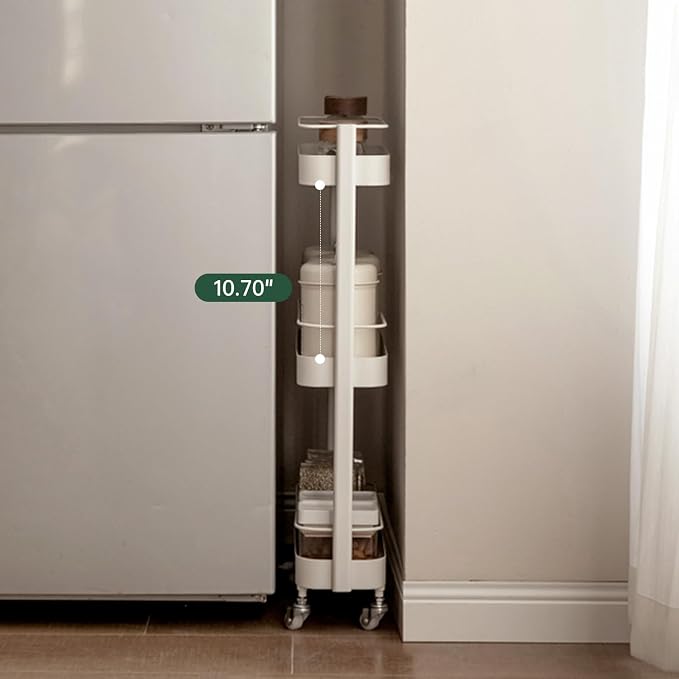 Rolling Storage Cart, 3 Tier Bathroom Organizer Mobile Shelving Unit, Metal - Image 5