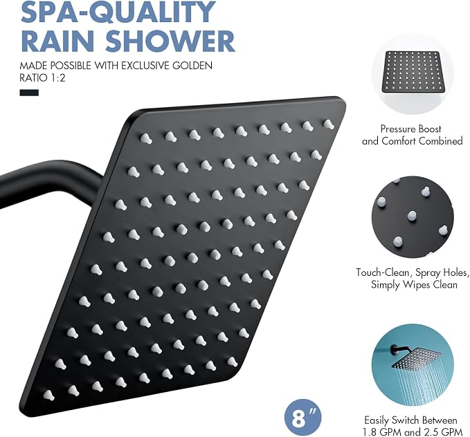 Rainfall Shower Head, MEDIOMI Rain Shower Head Set - Image 4